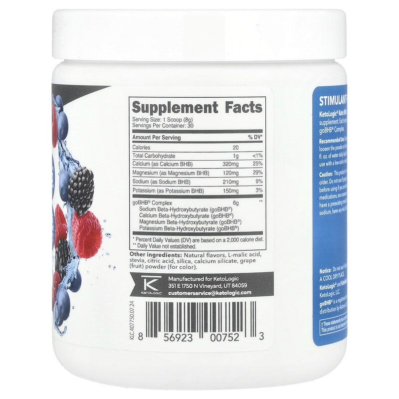 Keto BHB, fructe de pădure mixte, 8,8 oz (246 g)