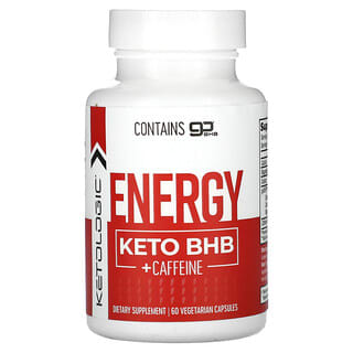 KetoLogic, Energy Keto BHB + Caffeina, 60 capsule vegetariane