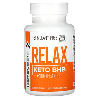 KetoLogic, Relax, Keto BHB + Suntheanine`` 60 cápsulas vegetales
