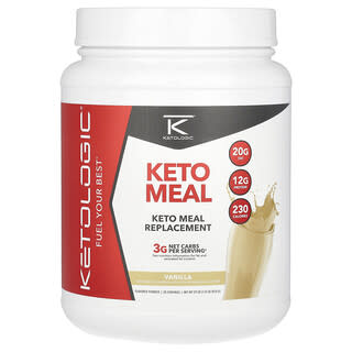 KetoLogic, KetoMeal, Sustituto de una comida, Vainilla, 816 g (1,8 lb)