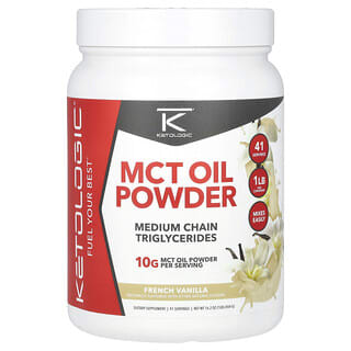 KetoLogic, MCT Oil Powder, MCT-Ölpulver, Französische Vanille, 454 g (1 lb.)