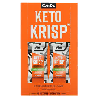 Keto Krisp, ケトクリスバー、植物性、ピーナッツバターチョコレートチャンク、12本、各45g（1.59オンス）