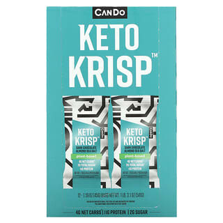 Keto Krisp, ケトクリスプバー、植物性、ダークチョコレート アーモンドシーソルト、12本、各45g（1.59オンス）
