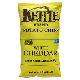 Kettle Foods, Batatas Fritas, Cheddar Branco, 141 g (5 oz)
