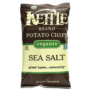 Kettle Foods, Chips de Pommes de Terre Biologiques, Sel de Mer, 142 g (5 oz)