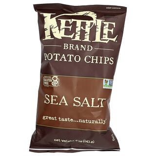 Kettle Foods‏, צ'יפס תפוח אדמה, מלח ים, 141 גרם (5 אונקיות)