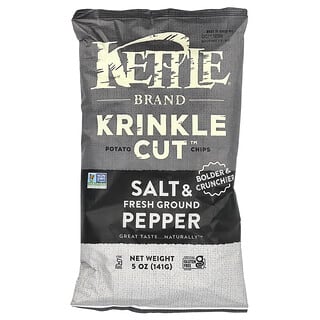 Kettle Foods, нарезанные картофельными чипсами, соль и свежемолотый перец, 141 г (5 унций)