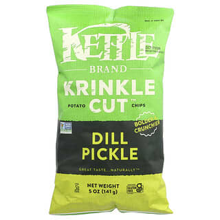 Kettle Foods, Chips de pommes de terre ondulées, Cornichon à l'aneth, 5 oz (141 g)