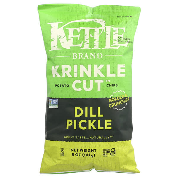 Kettle Foods, Krinkle Cut薯片，蒔蘿泡菜，5盎司（141克）