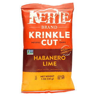 Kettle Foods, クリンクルカット ポテトチップス、ハバネロライム、141g（5オンス）
