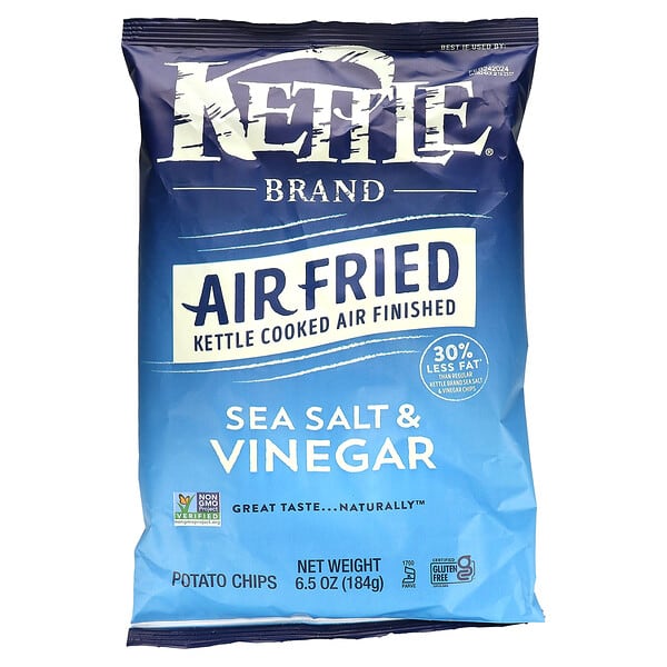 Kettle Foods, Air Fried Potato Chips, Sea Salt & Vinegar, 6.5 oz (184 g)