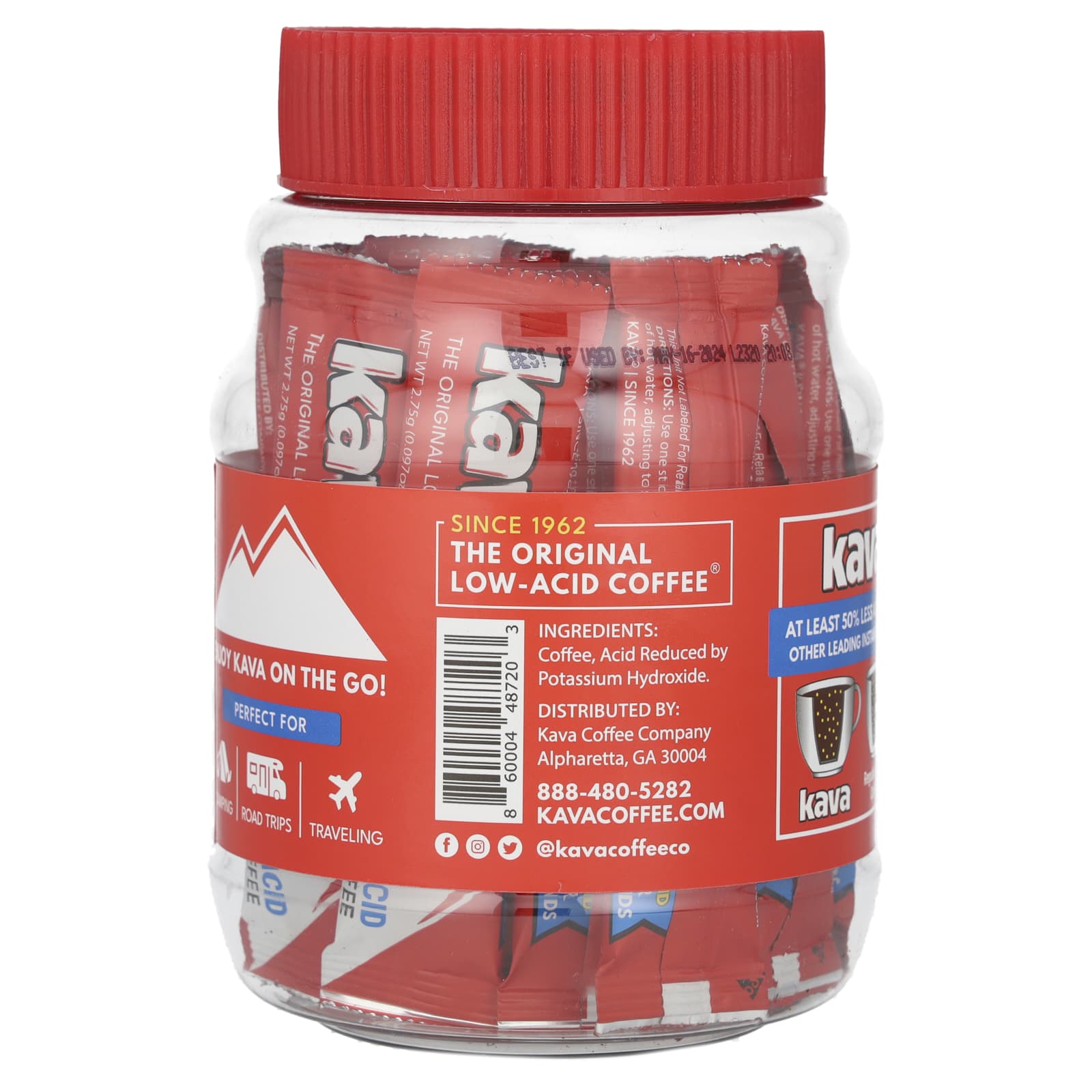 Kava Coffee, Instant Coffee SingleServe Sticks, Reduced Acid, 20