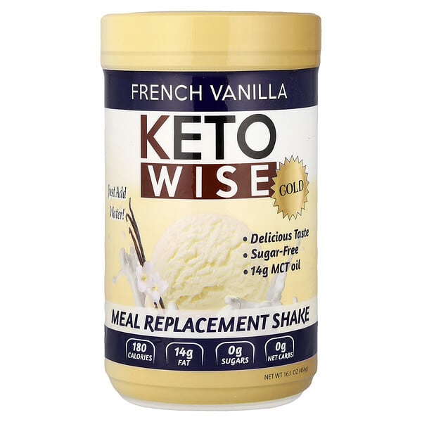 Keto Wise, Gold, Meal Replacement Shake, French Vanilla, 16.1 oz (456 g) — product photo 1