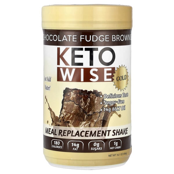 Keto Wise, Gold, Meal Replacement Shake, Chocolate Fudge Brownie, 16.1 oz (456 g) — product photo 1