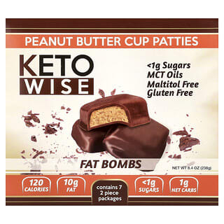 Keto Wise, Fat Bombs, Peanut Butter Cup Patties, 8.4 oz (238 g)