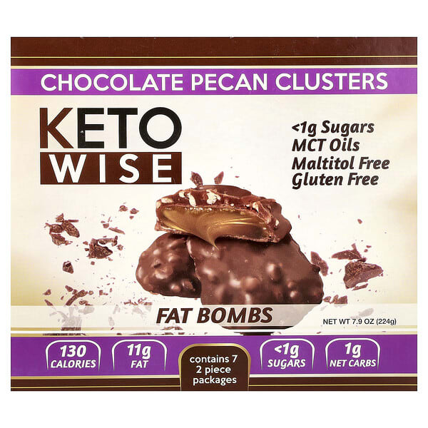 Keto Wise, 脂肪炸彈，巧克力山核桃麥片塊，7 包，7.9 盎司（224 克）