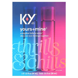 K-Y, Yours+Mine, Lubrifiants pour couples, 2 pièces, 44 ml pièce