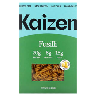 Kaizen, Fusilli, Sem Glúten, Alto Teor de Proteína, Baixo Carboidrato, À Base de Plantas, 226 g (8 oz)