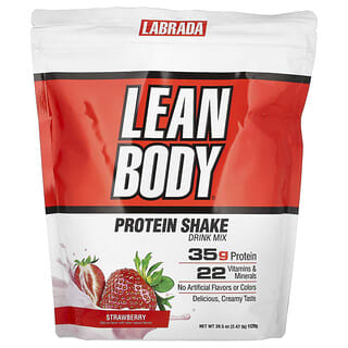Labrada Nutrition, Lean Body, Mezcla para preparar batidos de proteínas y bebidas, Fresa, 1120 g (2,47 lb)