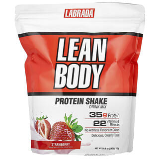 Labrada Nutrition, Lean Body, Protein Shake Drink Mix, Protein-Shake-Trinkmischung für Lean Body, Erdbeere, 1.120 g (2,47 lb.)