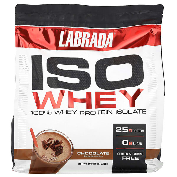 Labrada Nutrition, ISO Whey, 100% Whey Protein Isolate, Chocolate, 5 lb (2,268 g)
