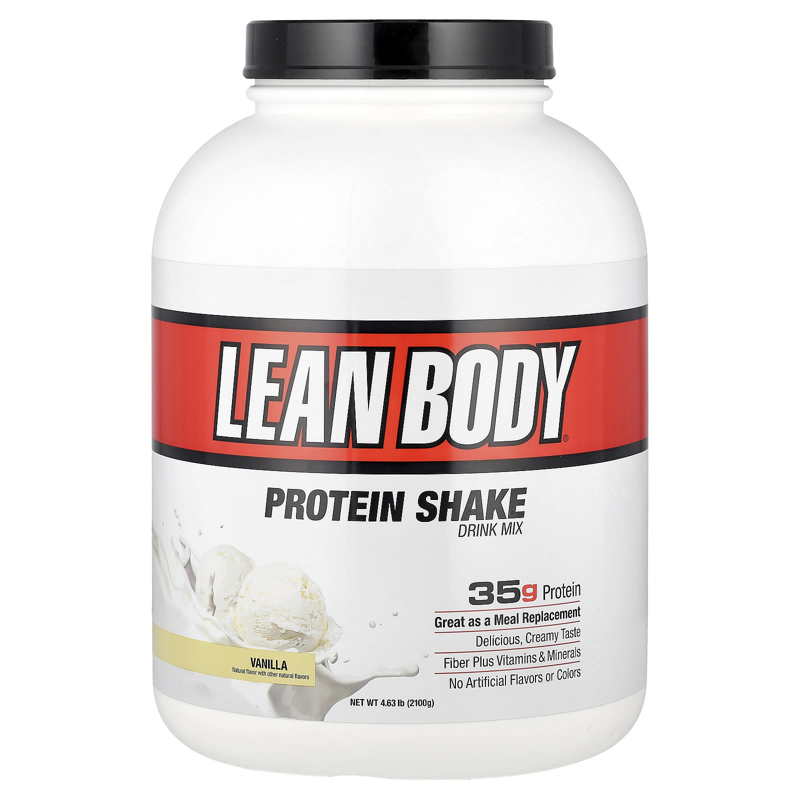 Lean Body、プロテインシェイクドリンクミックス、バニラ、2,100g