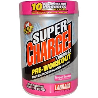 Labrada Nutrition, Super Charge! Xtreme 4.0, Pre-Workout, Strawberry Dreamsicle, 1.76 lbs (800 g)
