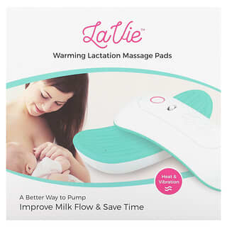 LaVie, Almohadillas de masaje para la lactancia cálidas, Verde azulado`` Set de 4 piezas