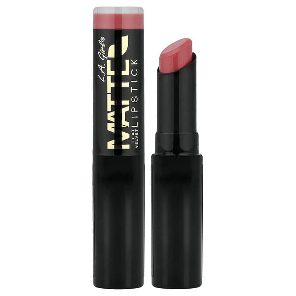 L.A. Girl, 매트 플랫 벨벳 립스틱, GLC812 스너글, 3g(0.10oz)