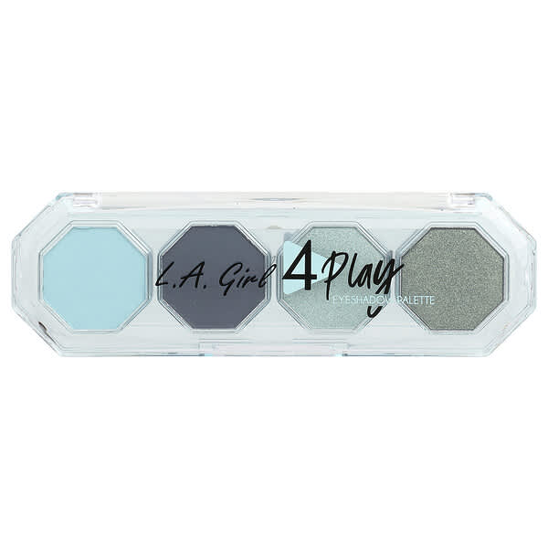 L.A. Girl, 4 플레이 아이섀도 팔레트, GES231 올 나이터, 3.2g(0.11oz)