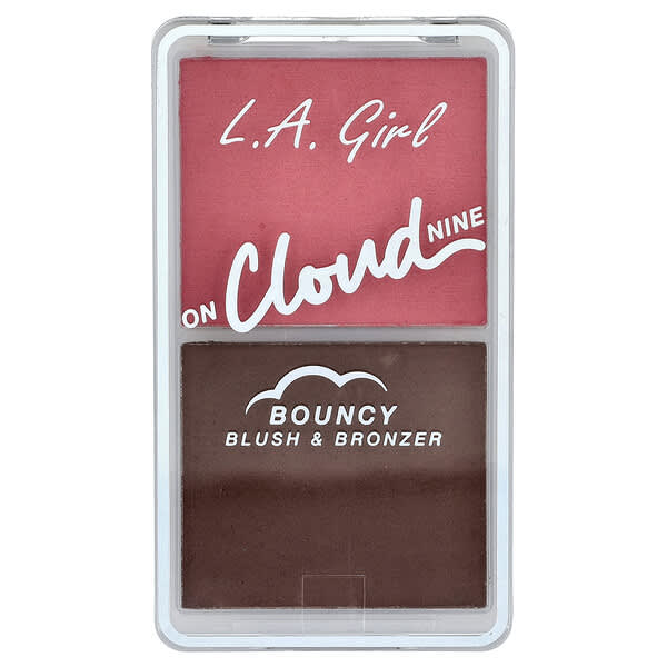 L.A. Girl, On Cloud Nine, 바운시 블러셔 & 브론저, GBL498 드리미 핑크, 6g(0.21oz)