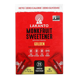 Lakanto, 含赤藓糖醇的罗汉果甜味剂，金色，30 包