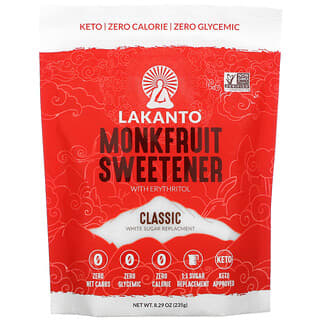 Lakanto‏, ממתיק על בסיס פרי הנזירים עם אריתריטול, קלאסי, 235 גרם (8.29 אונקיות)