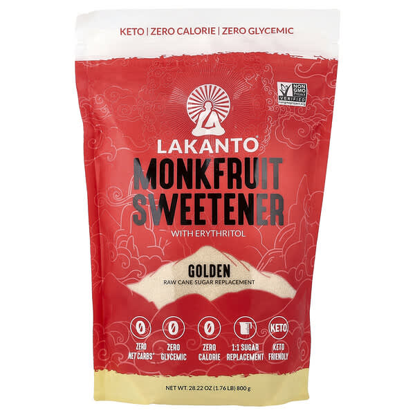 Lakanto, 羅漢果甜味劑，含赤蘚糖醇，金色，28.22 盎司（800 克）