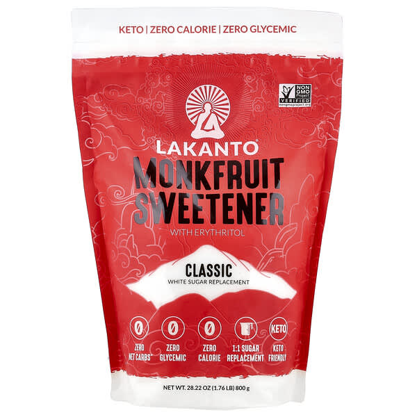 Lakanto, 羅漢果甜味劑，含赤蘚糖醇，經典，28.22 盎司（800 克）
