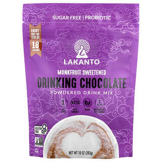 Lakanto, Drinking Chocolate Powdered Drink Mix, Monk Fruit & Erythritol Sweetened, 10 oz (283.5 g)
