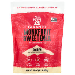 Lakanto, 羅漢果甜味劑，含赤蘚糖醇，金色，16 盎司（454 克）