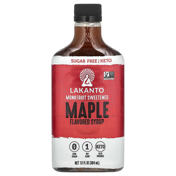 Lakanto, Maple Flavored Syrup, Monkfruit Sweetened, 13 fl oz (384 ml)