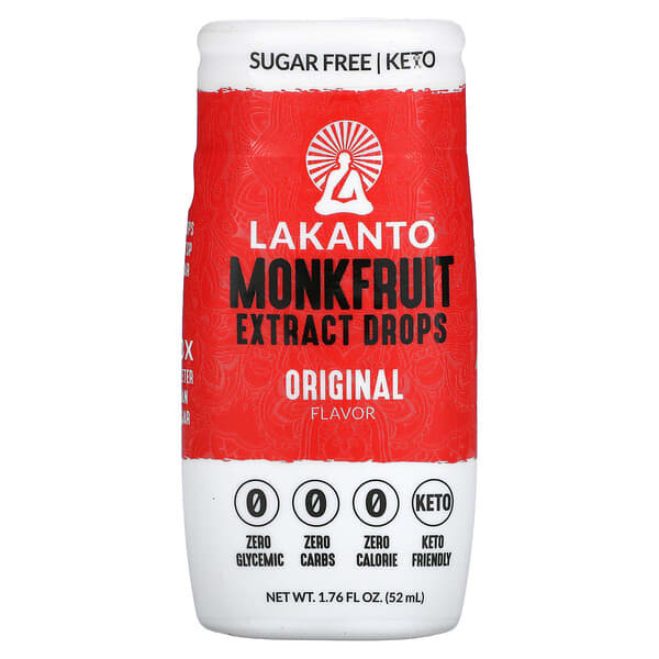 Lakanto, Monkfruit Extract Drops, Original Flavor, 1.76 fl oz (52 ml)