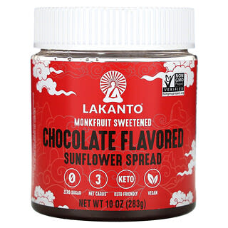 Lakanto, Monkfruit Sweetened Sunflower Spread, Chocolate, 10 oz (283 g)
