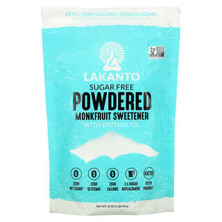 Lakanto, 含赤藓糖醇的粉状罗汉果甜味剂，无糖，1 磅（454 克）