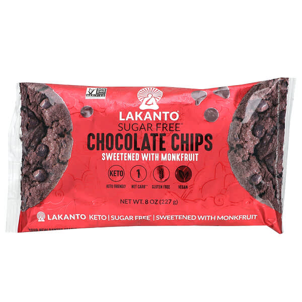 Lakanto‏, שוקולד צ'יפס, ללא סוכר, 227 גרם (8 אונקיות)