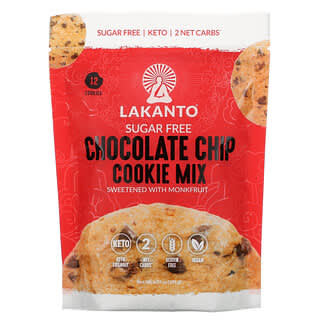 Lakanto, Mélange à biscuits aux pépites de chocolat, Sans sucre, 192 g