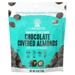 Lakanto, 초콜릿 커버드 아몬드, 113g(4oz)