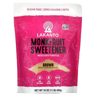 Lakanto, Monkfruit Sweetener with Erythritol, Brown, 1 lb (454 g)