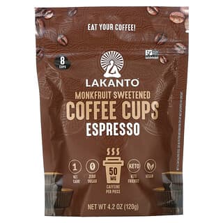 Lakanto, Monkfruit Sweetened Coffee Cups, Espresso, 8 Tassen, 120 g (4,2 oz.)