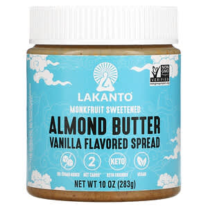 Lakanto, Almond Butter, Vanilla Flavored Spread, 10 oz (283 g)