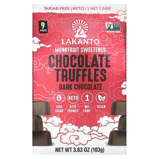 Lakanto, Tartufi di cioccolato, cioccolato fondente, 9 pezzi, 103 g