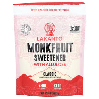 Lakanto, Monkfruit Sweetener with Allulose, Monkfruit Sweetener with Allulose, Mönchsfrucht-Süßstoff mit Allulose, Klassik, 227 g (8 oz.)