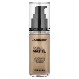 L.A. Colors‏, كريم أساس مطفي حقًا ، CLM355 بيج متوسط ، 1.35 أونصة سائلة (40 مل)
